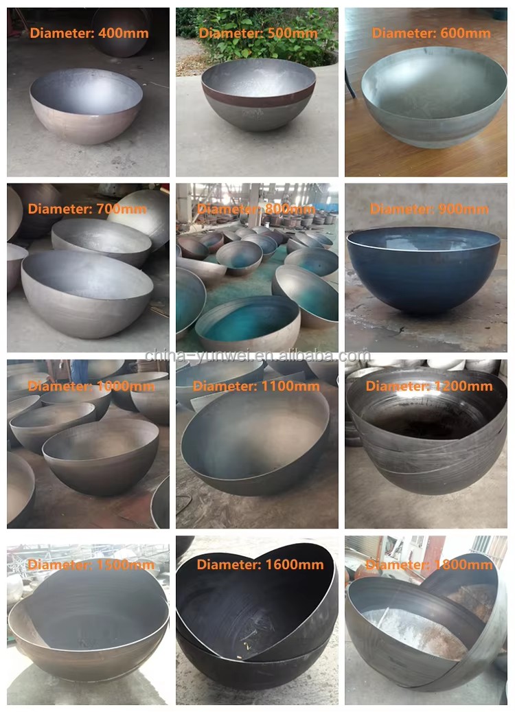 6mm Thickness Large Metal Half Sphere Bowl 500mm 900mm 1000mm 20'' 36" 40'' Carbon Mild Steel Hollow Hemisphere for Fire Pit