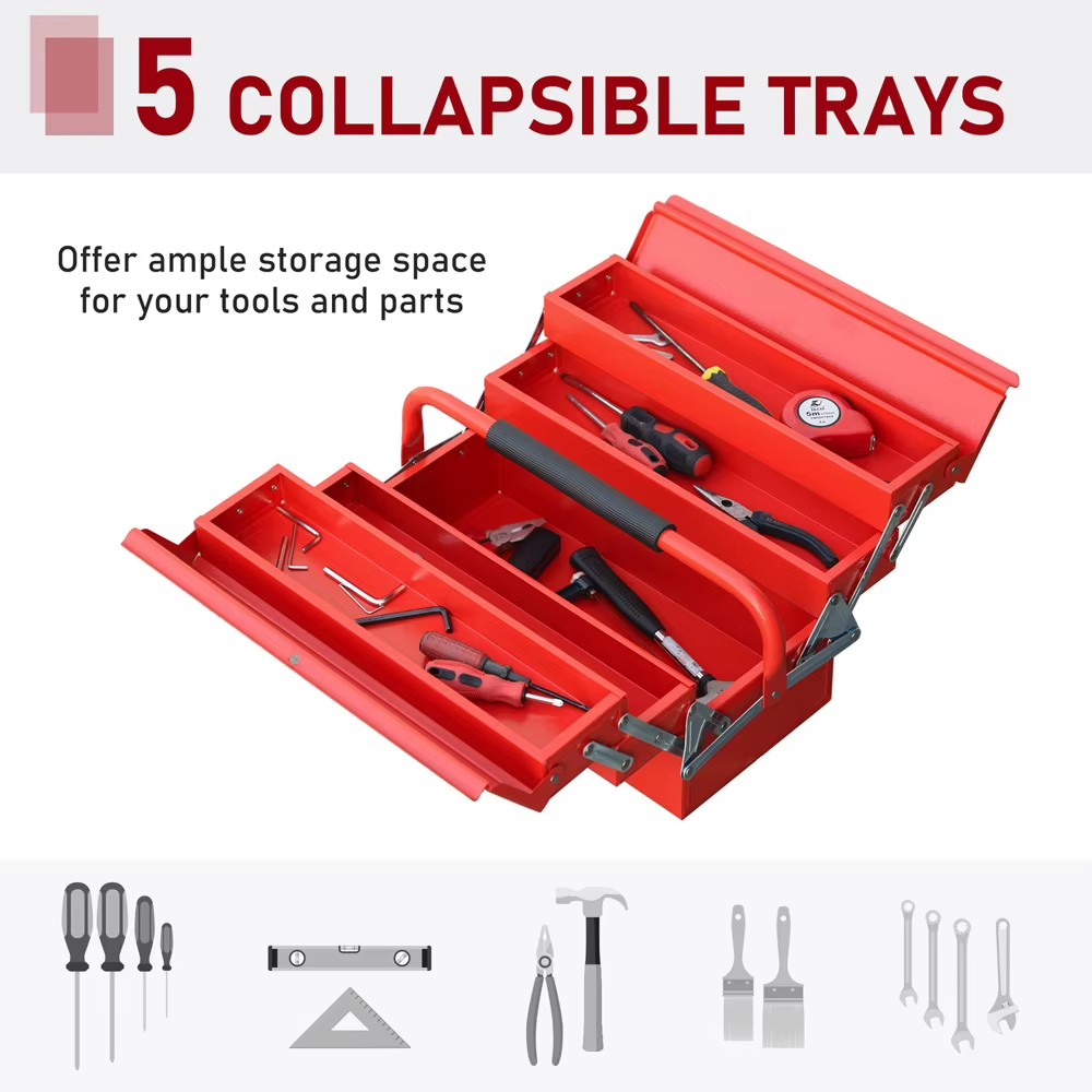 High Quality Complete Stackable Red Blue Stainless Steel Carbon Steel Aluminum Metal Cantilever Tool Box