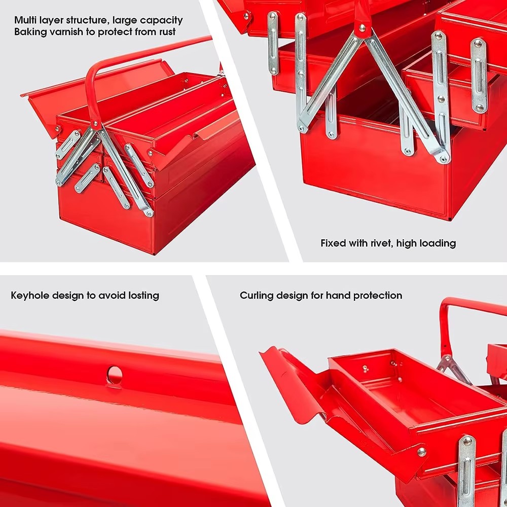 High Quality and Precision Portable Small Metal Cantilever Utility Tool Box