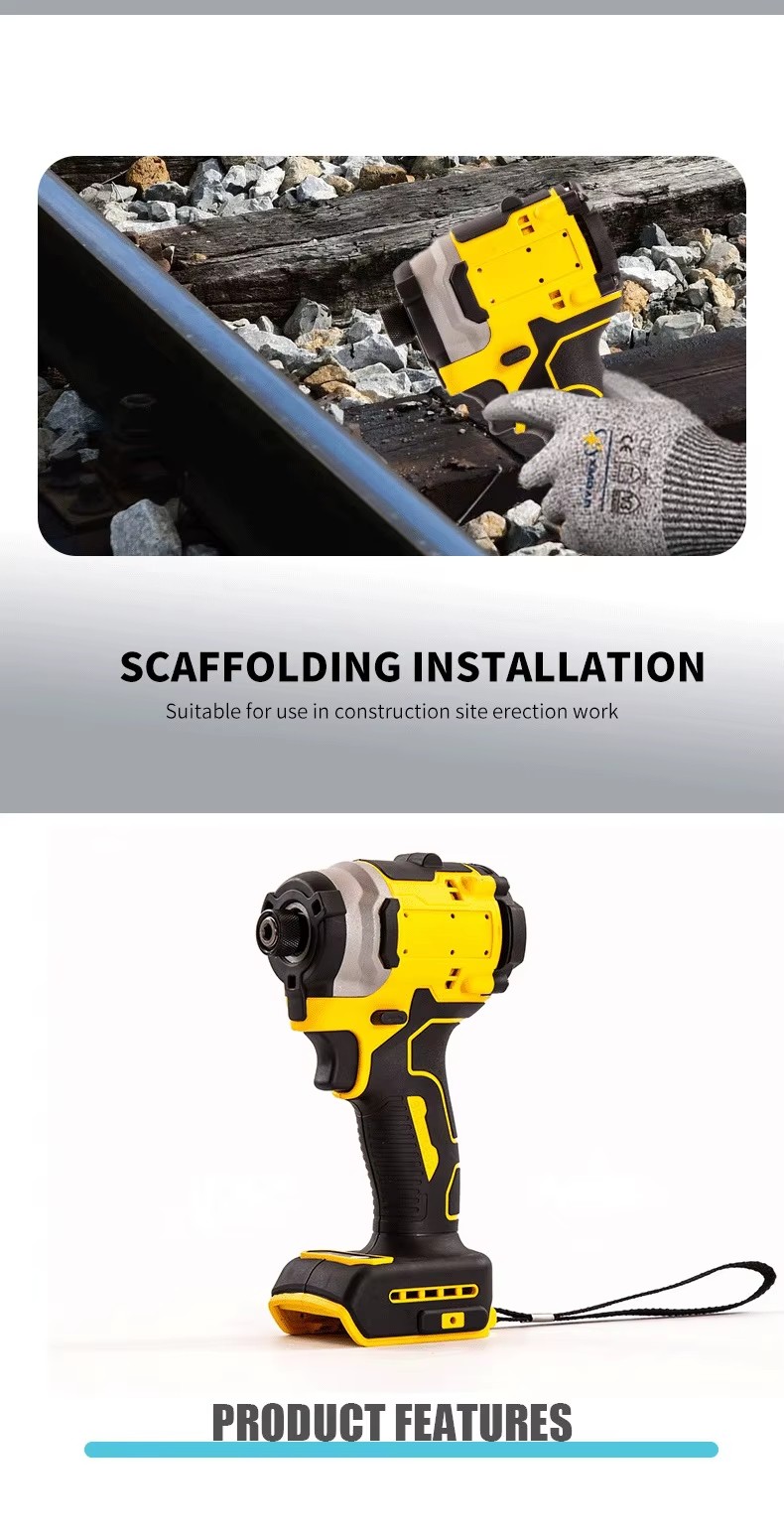 Industrial Brushless Impact Electric Screwdriver D850 21V Lithium-ion Battery 200Nm Max Torque 3250RPM Portable Charging Tool