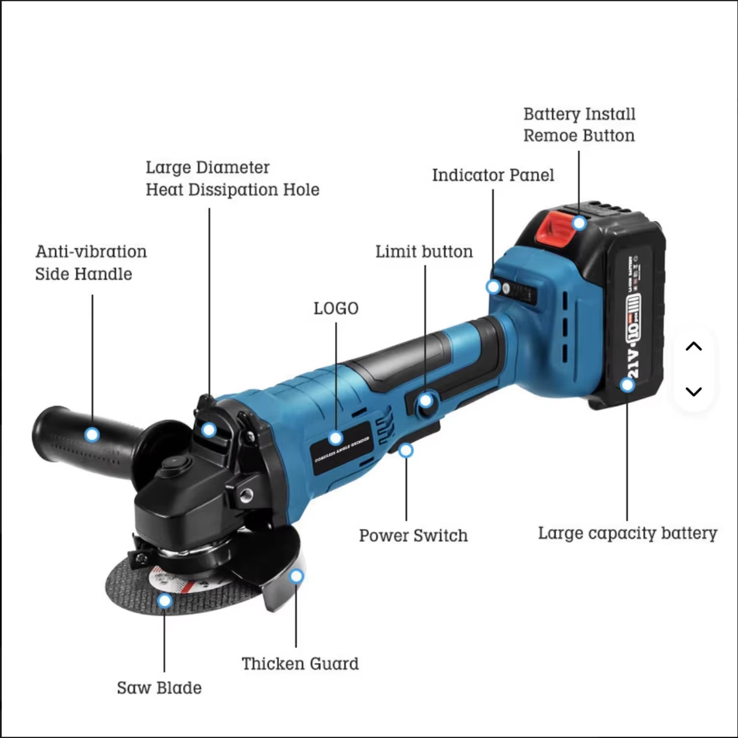 10pcs Battery Power Tool Kits Electric Hammer Drill Brushless Angle Grinder Cordless Wrench Portable Saw Combination Tool Set