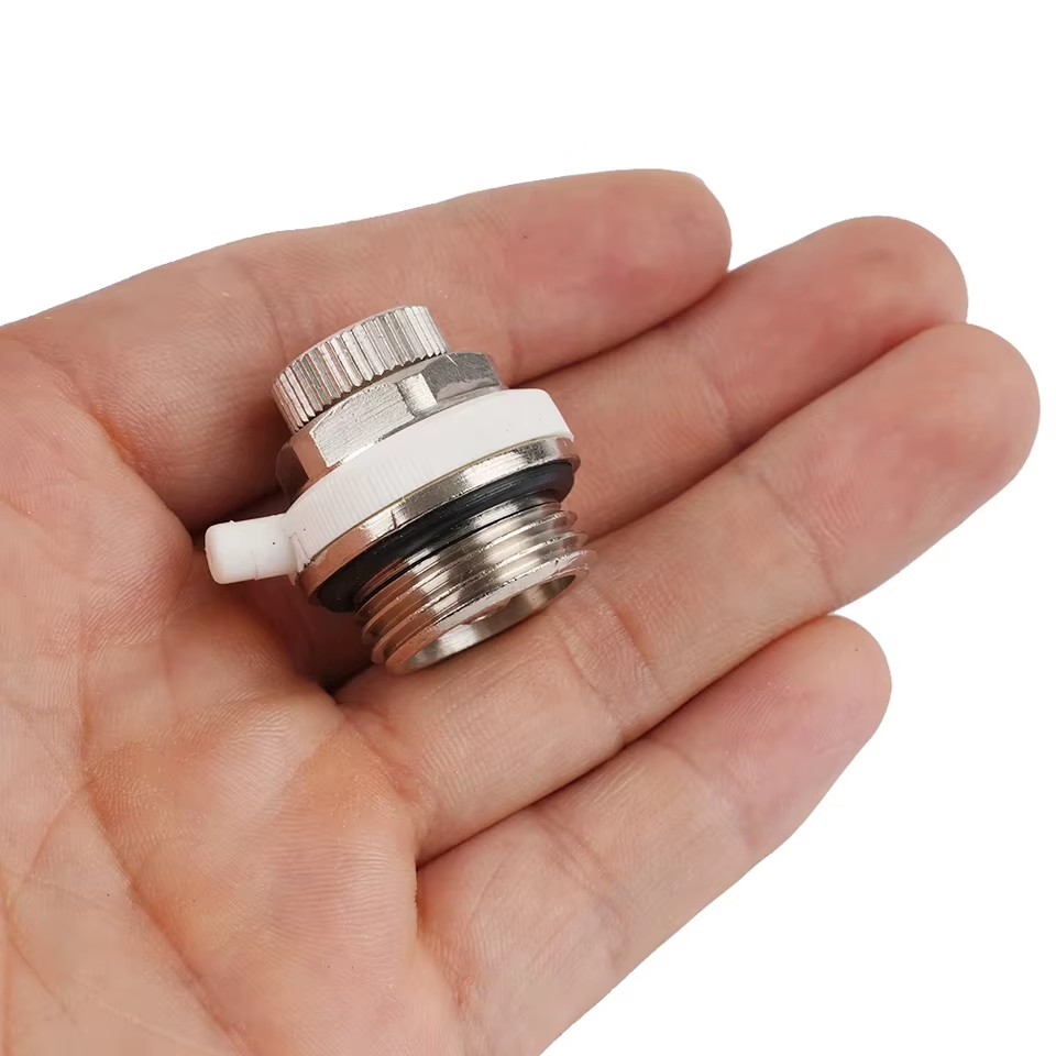 Automatic 1/2 BSP Copper Radiator Valve Self-Bleeding Air Vent Smooth Auto Cut-Off Water Distributor Tools for Floor Heating