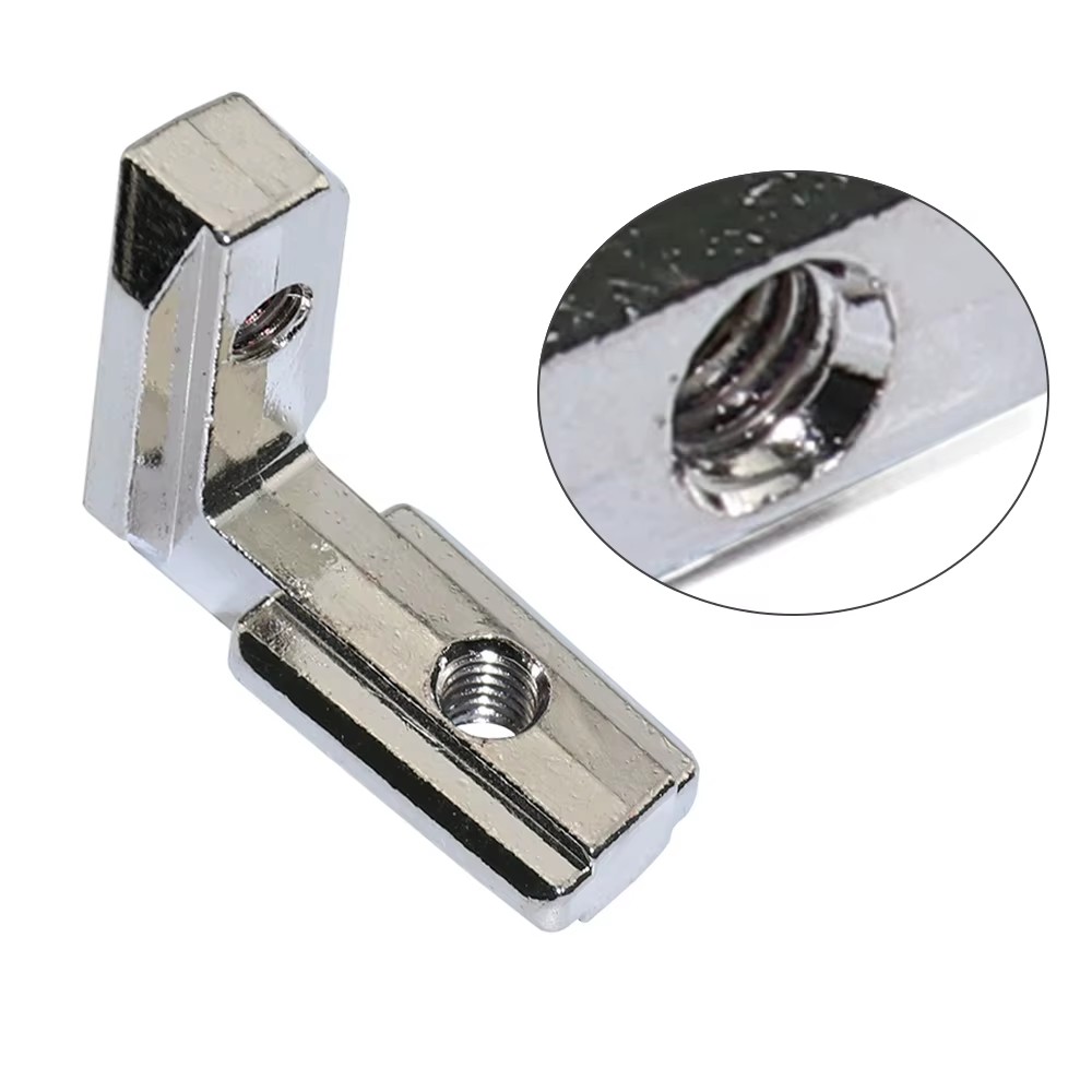 20s L Shape Silver Inner Corner Connector Joint Bracket with Screws for 2020 Aluminum Profile with Slot 6mm