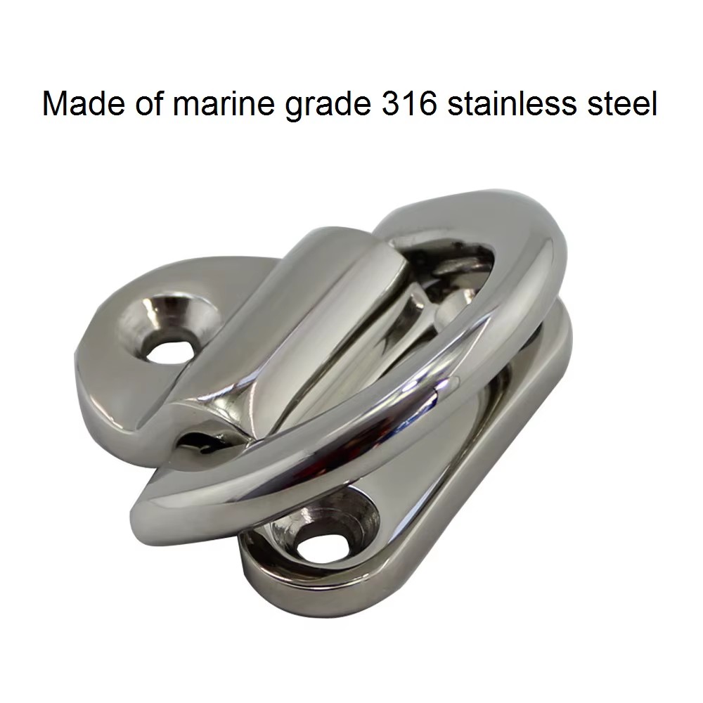 2PCS 316 Stainless Steel Folding Pad Eye Plate With Ring 6mm 8mm 10mm Heavy Duty Marine Hardware Folding Pad Eye
