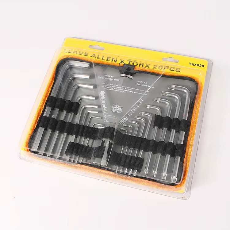 Qixin Star and Hex End Point 20PCS L-key Allen Hex Key Wrench Extra Long and Short Magic Wrench