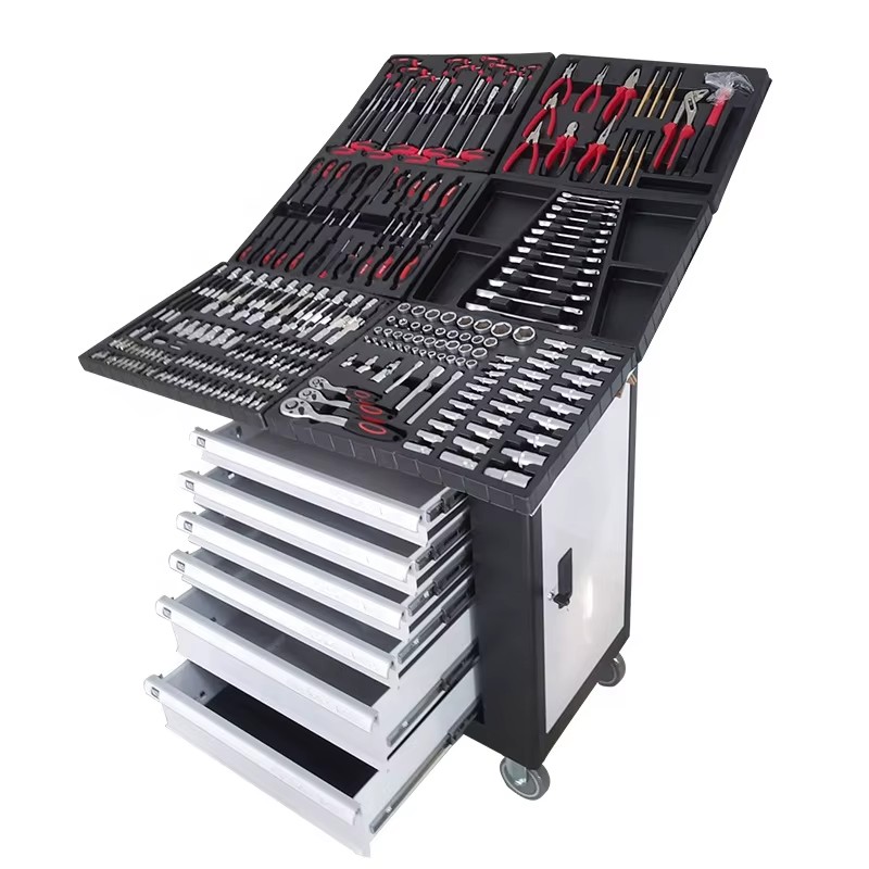 RTTOOL Heavy Duty Iron Socket and Wrench Combination Mechanical Tool Set Box with Chrome Plating