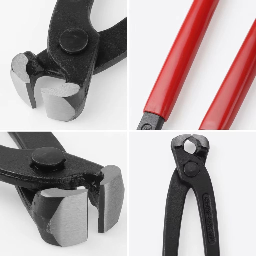Industrial Grade High Carbon Steel 10 Inch Ball Cage Single Ear Stepless Manual Hose Clamp Pliers for Oil Water Pipes Red/Black