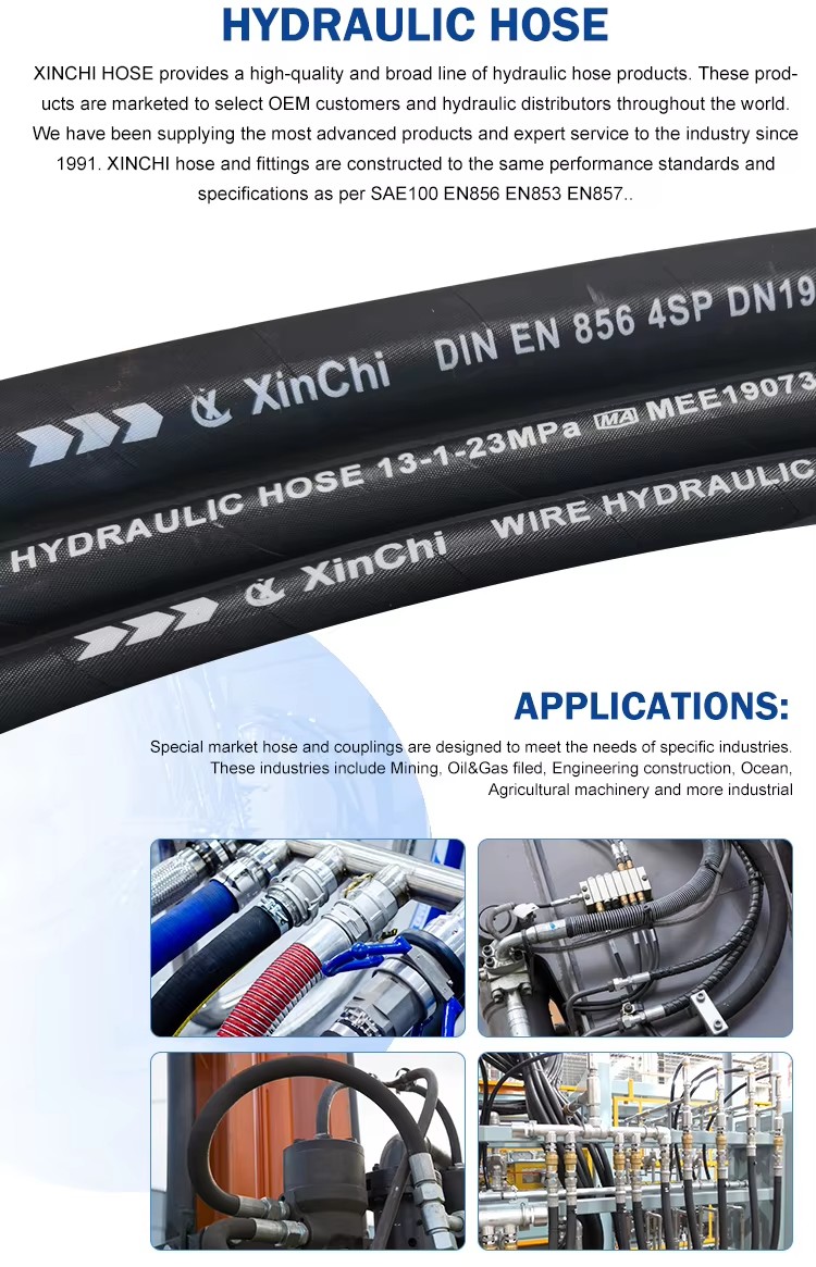 XC Brand Two Layers of High Tensile Steel Wire Braids Balflex Hydraulic Hose with Wrapped Cover