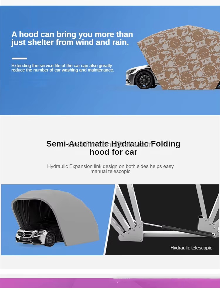 Folding Garage Retractable Outdoor Car Shelter Tent Portable Car Automatic Prefab Car Garage