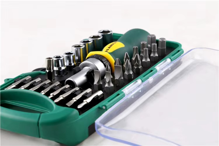 30pcs 1/4'' Stainless Steel Ratchet Wrench Screwdriver Bits Set OEM 1 Year Combination Auto Car Repair Hand Tool Kit Socket Set