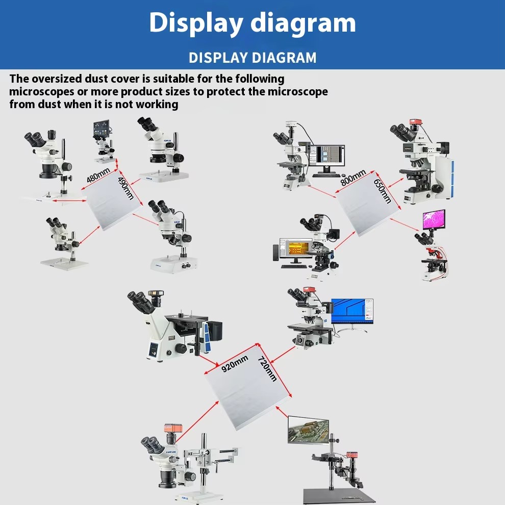 Wholesale 920X720mm Dust Protection Cover for Microscopes OEM Customizable Prevents Lampblack from Entering Labs