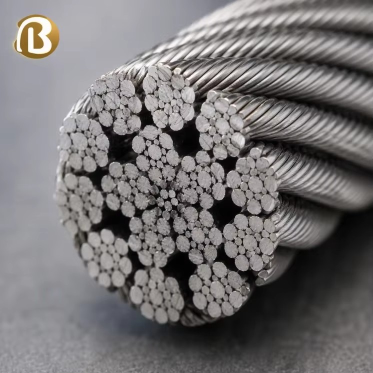 SS316 Stainless Steel Wire Rope 7x7 1.5mm 2.0mm 2.5mm 3.0mm Nylon Coated Ss Wire Rope Use for Invisible Grille