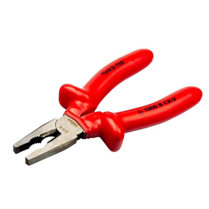 Industrial Grade CRV Steel Combination Pliers with Electrically Insulated Soft Grip Plastic Handle Beveled Jaw Multi-Functional
