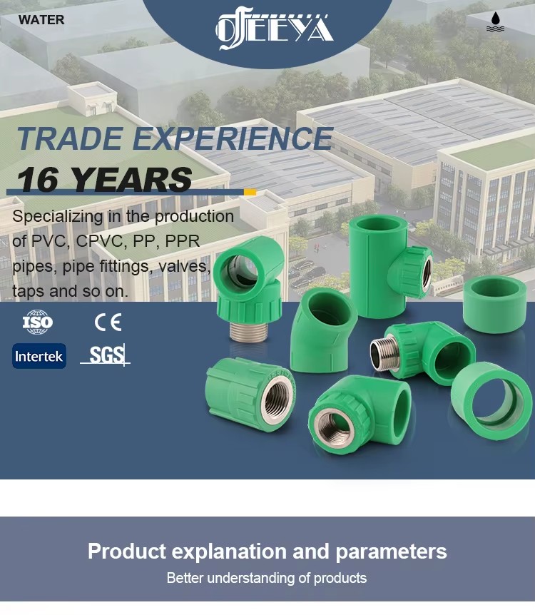 20x1/2"-63x2" Large Factory Green PPR Series Customizable Size Stainless Steel Pipe Fittings Stainless PPR Name Pipe Fittings