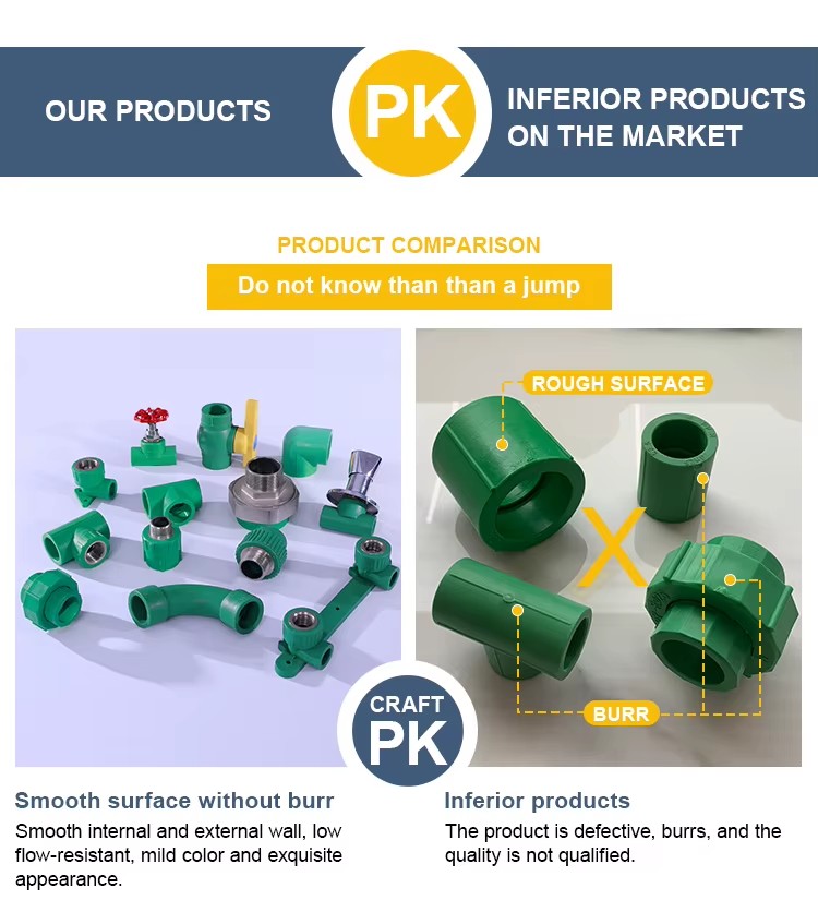 20x1/2"-63x2" Large Factory Green PPR Series Customizable Size Stainless Steel Pipe Fittings Stainless PPR Name Pipe Fittings