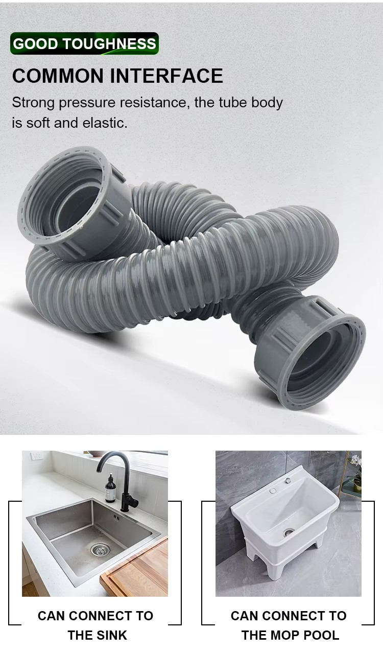 Large Diameter 8 Inch Corrugated Unclogging Pvc Flexible Wash Basin Roof Water Plastic Drain Pipe