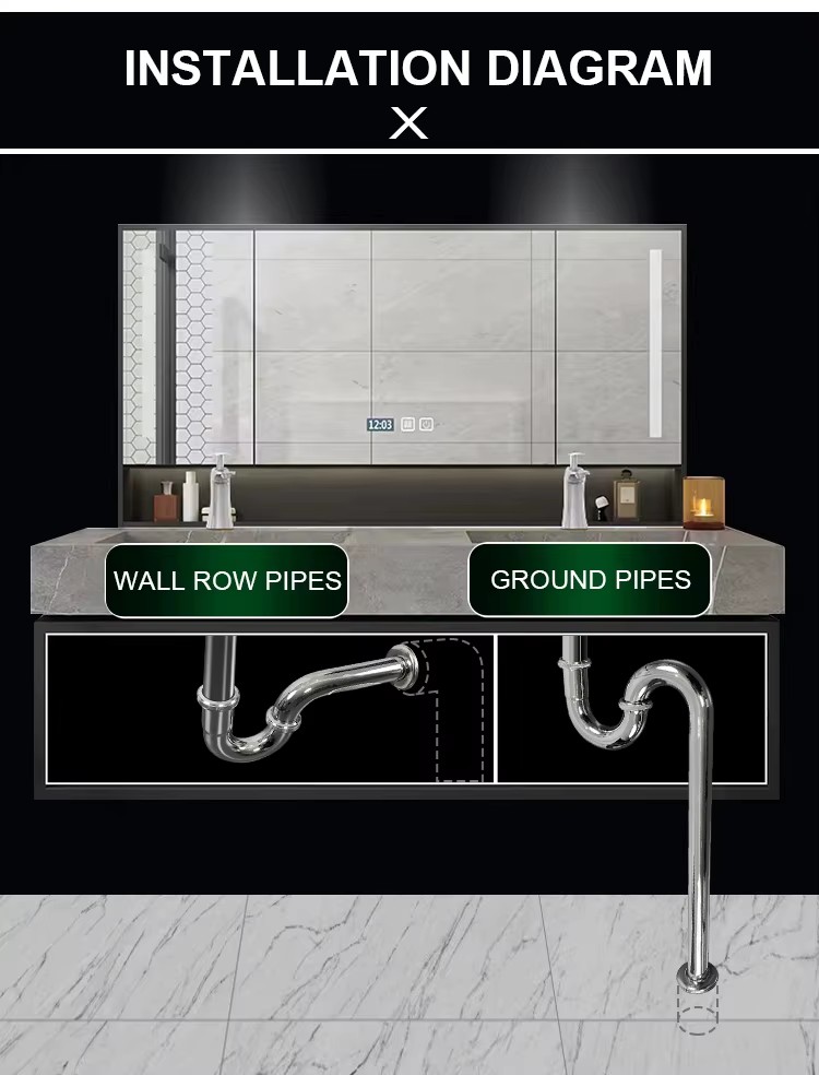 Customized Bathroom Basin Stainless Steel P Trap, Siphon Fitting Trap Drain Kit Waste P-trap
