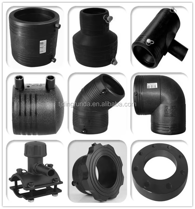 Durable PN16 DN110 HDPE Butt Fusion Pipe Fittings 90Degree Elbow Casting Technics