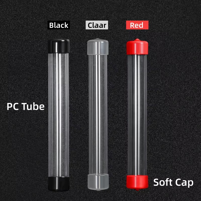 Clear Transparent Durable PC Storage Tube with End Caps 6-50mm Diameter Custom Packaging Tubing 80mm-600mm