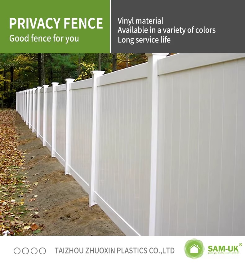 Factory Mass Production and Sale of PVC Vinyl Panel Garden Privacy Security Fence