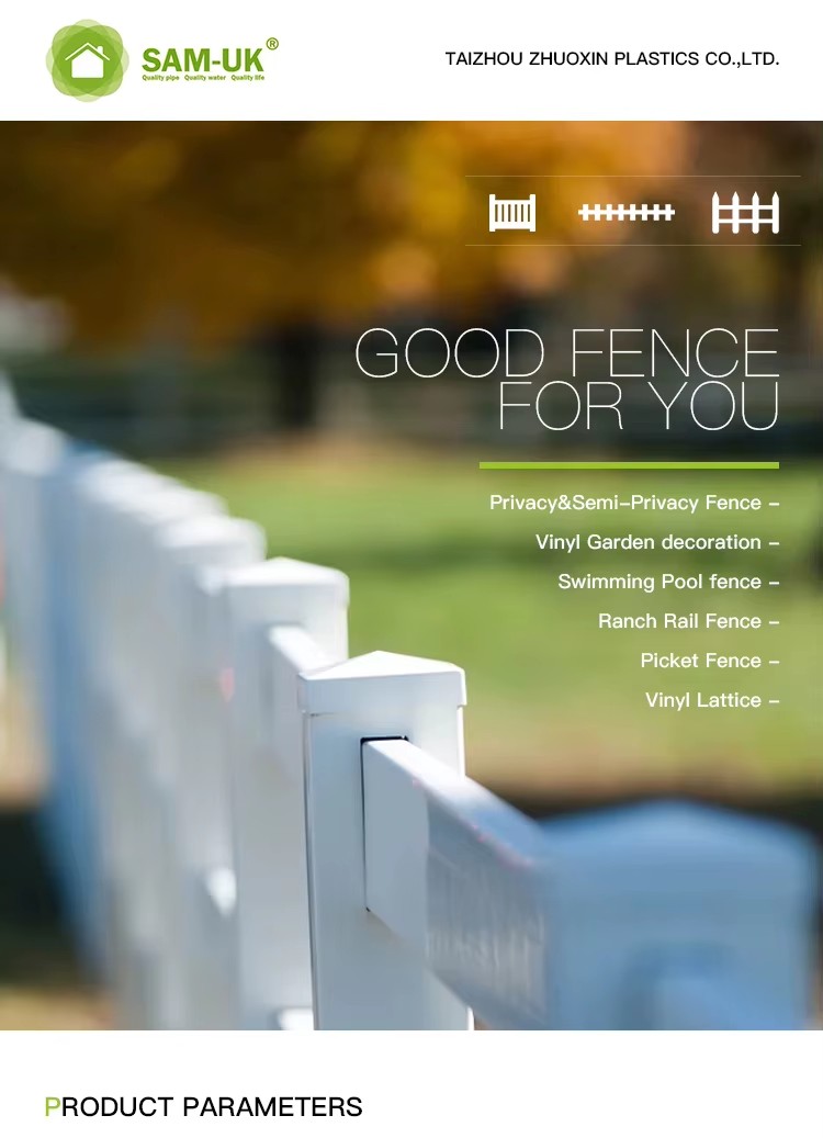 White Plastic Garden Fencing Vinyl Decorative PVC Picket Fence