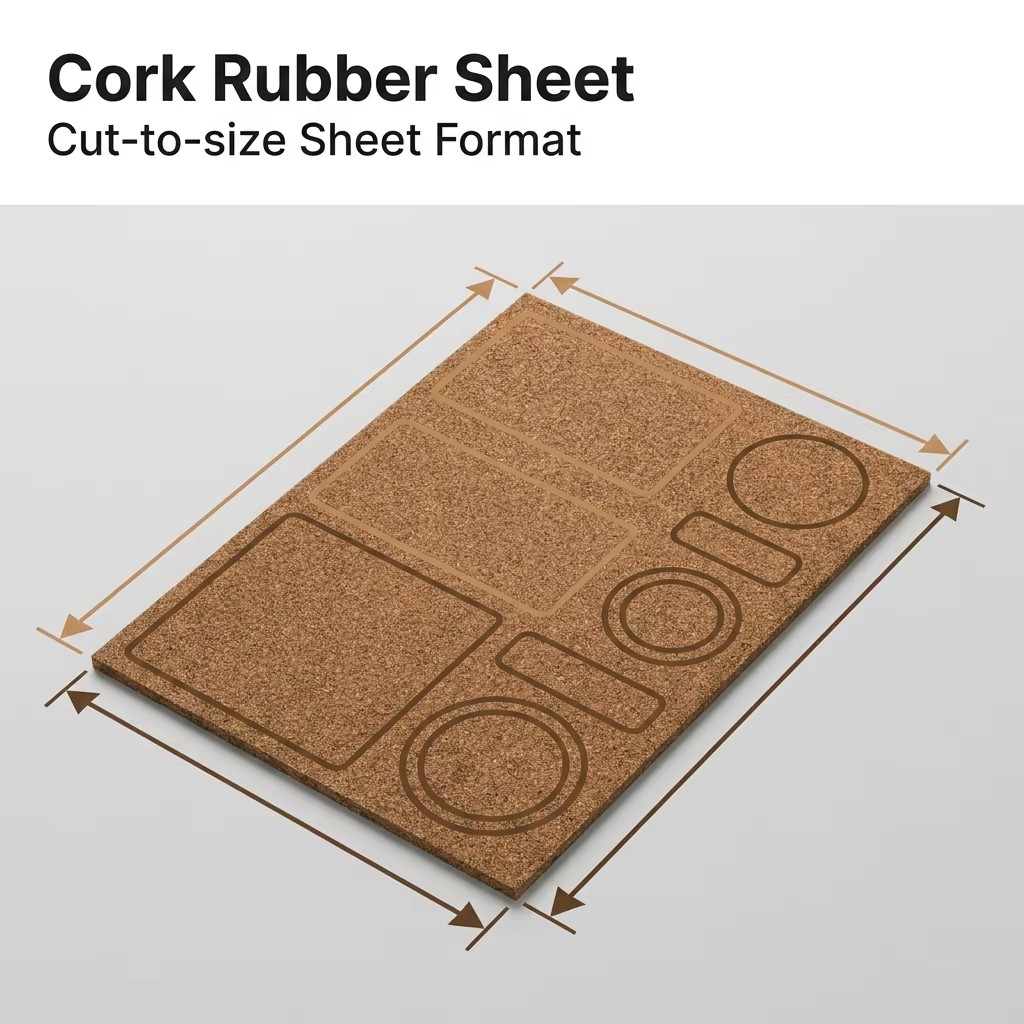 In Stock Natural Cork Rubber Sheet Rubber Board 915x610mm 1.5mm 2mm 3mm Thickness Cutting Service Low Price