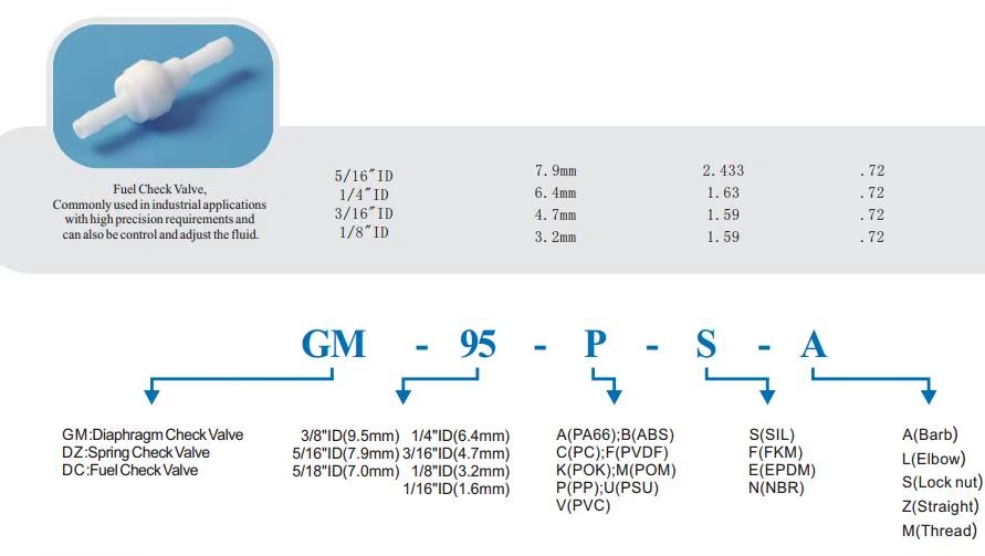 3/8" Mini Diaphragm Check Valve with Silicone Diaphragm Transparent Body Hose Barb Connection for Water Flow Prevention
