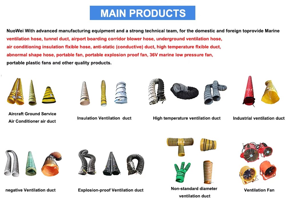 PVC Inflaming Retarding PCA Duct Aircraft Ground air Conditioning Duct Pre-conditioned Insulated air Hose