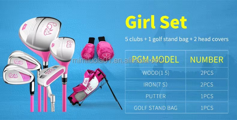 PGM JRTG007 PICK CAT Series Right Handed Kids Children Junior Boys Girls Golf Clubs Complete Set with Golf Stand Bag