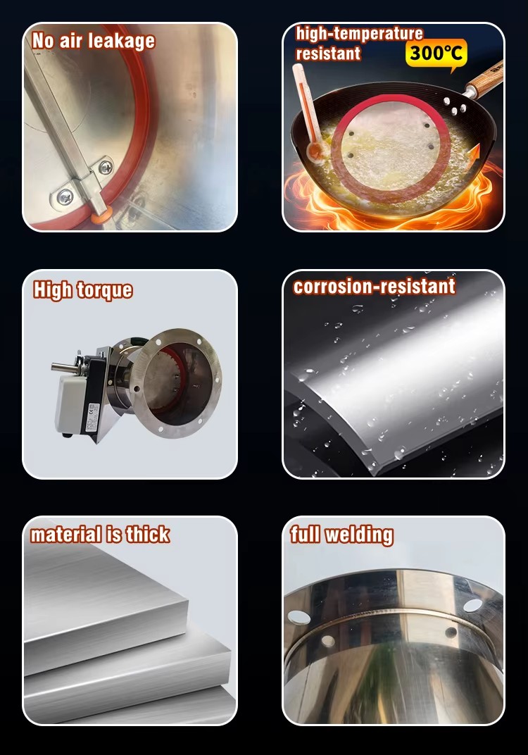 Airtight Stainless Steel Duct Damper for Hospital Ventilation Systems Electric Control Anti-static Feature (Adjustable Analog