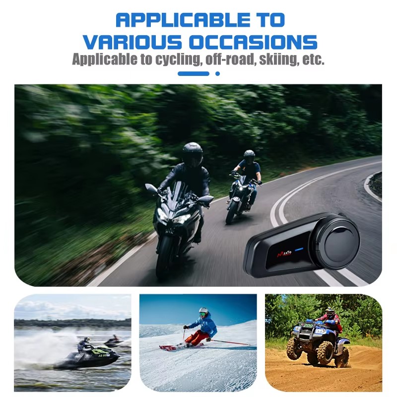 for Motorcycle Audio Intercom Headset Silicone Material 6-Person Conversation Simultaneous Connection Two Phones 12