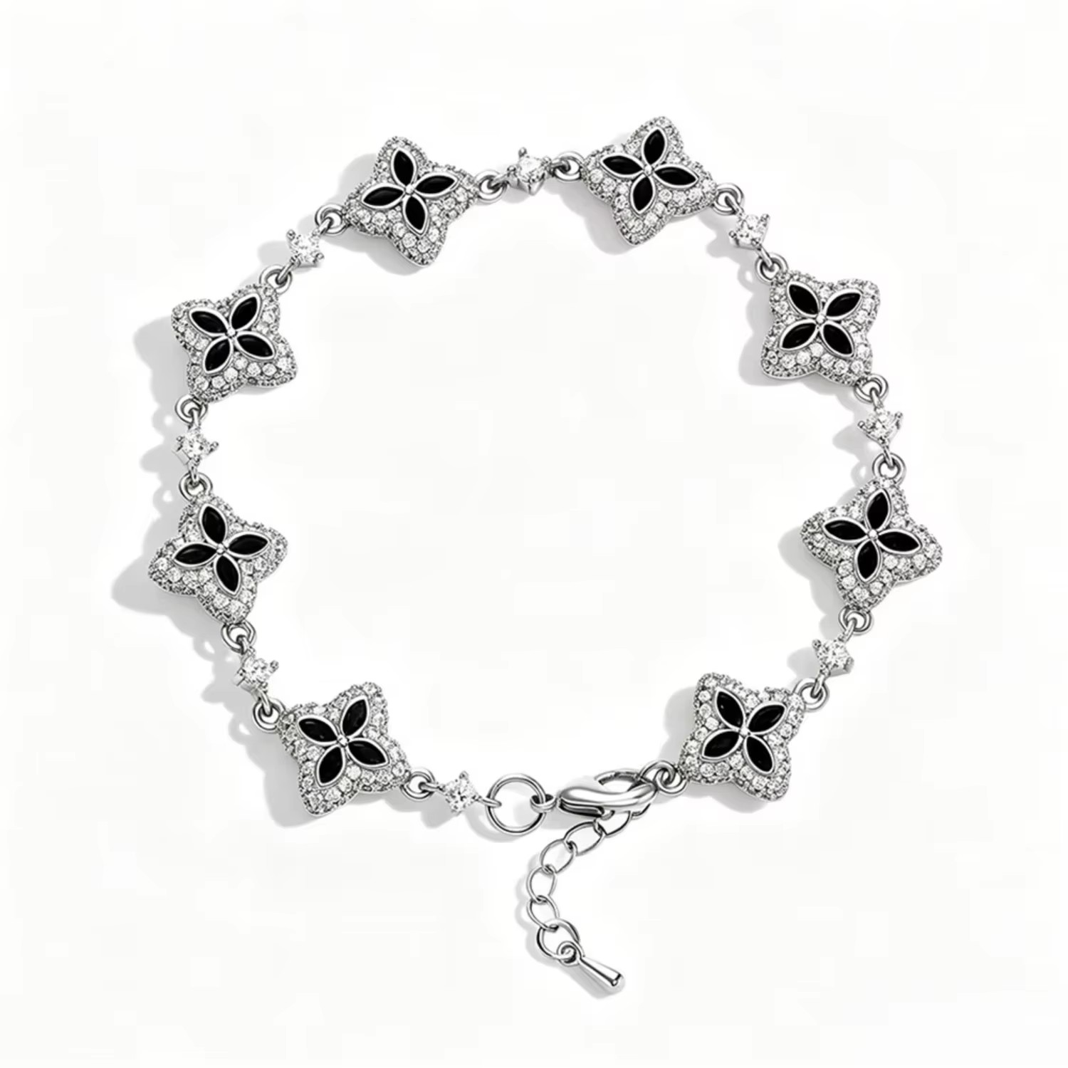 Four Leaf Clover Bracelet Women Men Jewelry Gifts 18K Gold Plated Brass Charm Link Cubic Zirconia 5A CZ Clover Tennis Bracelet