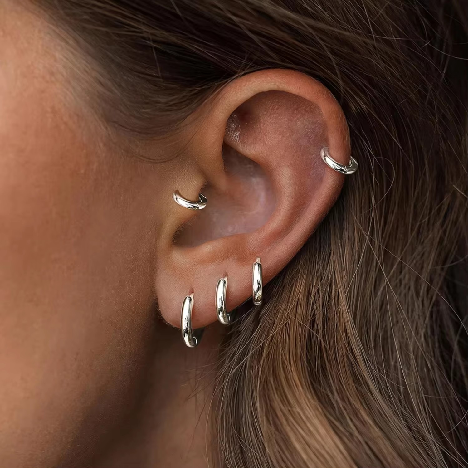 8mm-20mm Stainless Steel Gold Silver Plated Hoop Earring Women Men Piercing Jewelry Gift Hypoallergenic Cartilage Helix Earring