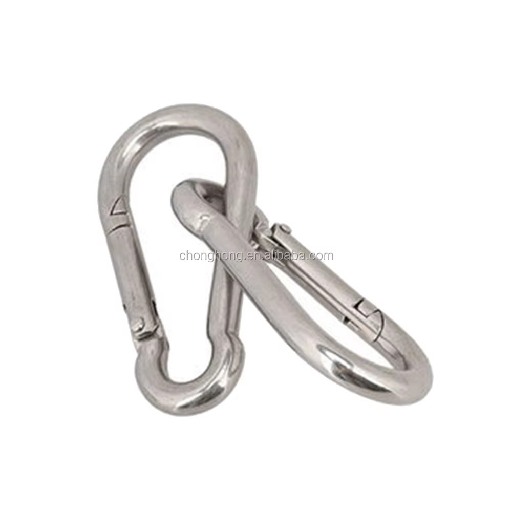 1.5inch 3inch 4inch DIN5299C M8X80mm Heavy Duty 304 316 Stainless Steel Carbine Spring Snap Hook Clip Carabiner Metal Snap Hook
