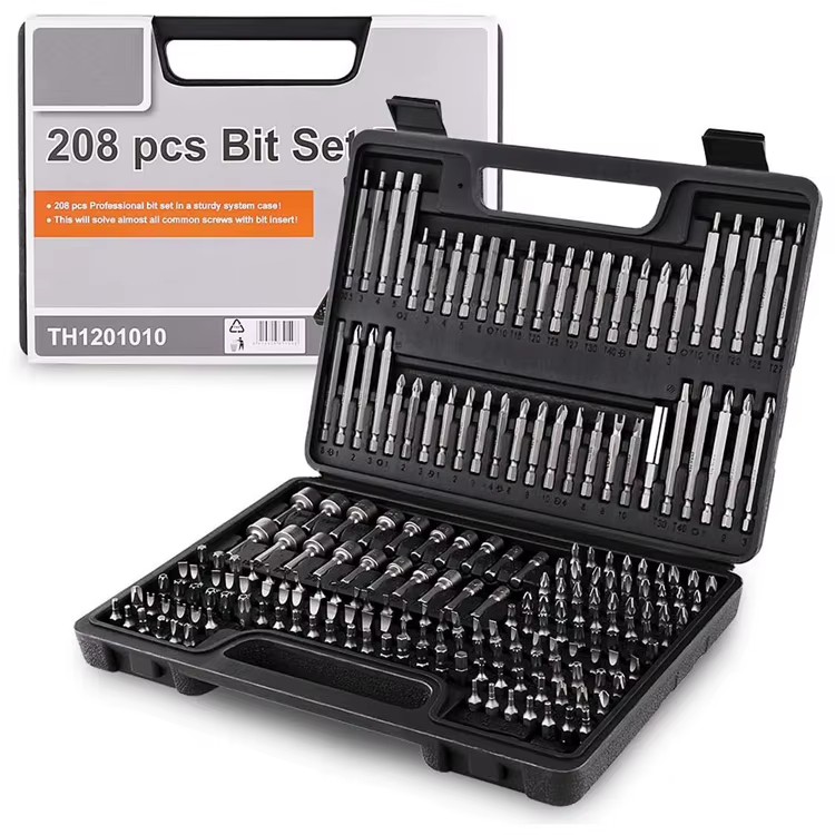 208 Pcs Security Bit Set Professional Heat Treated Screwdriver Bit Set with 1/4" Hex Shank for Power Drills
