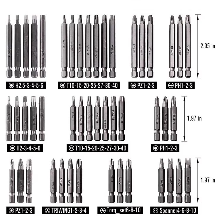 208 Pcs Security Bit Set Professional Heat Treated Screwdriver Bit Set with 1/4" Hex Shank for Power Drills