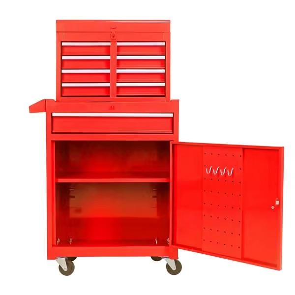Red Detachable 5-Drawer Tool Chest With Bottom Cabinet Adjustable Shelf Model D0100HA7F87