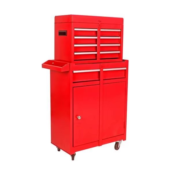 Red Detachable 5-Drawer Tool Chest With Bottom Cabinet Adjustable Shelf Model D0100HA7F87