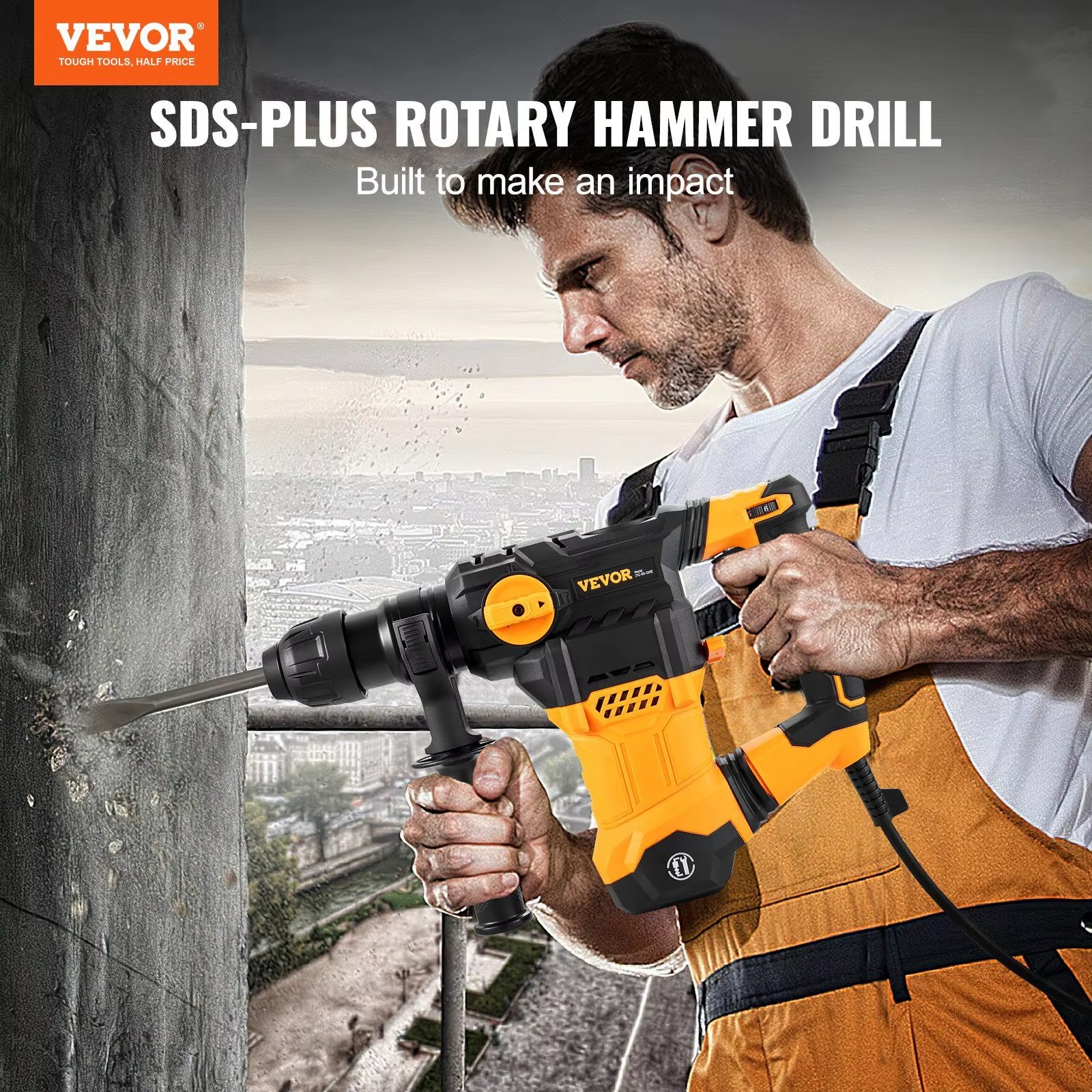 Rotary Hammer Drill 1-1/4 In Sds Plus 4 Mode Corded Professional Chipping Tool
