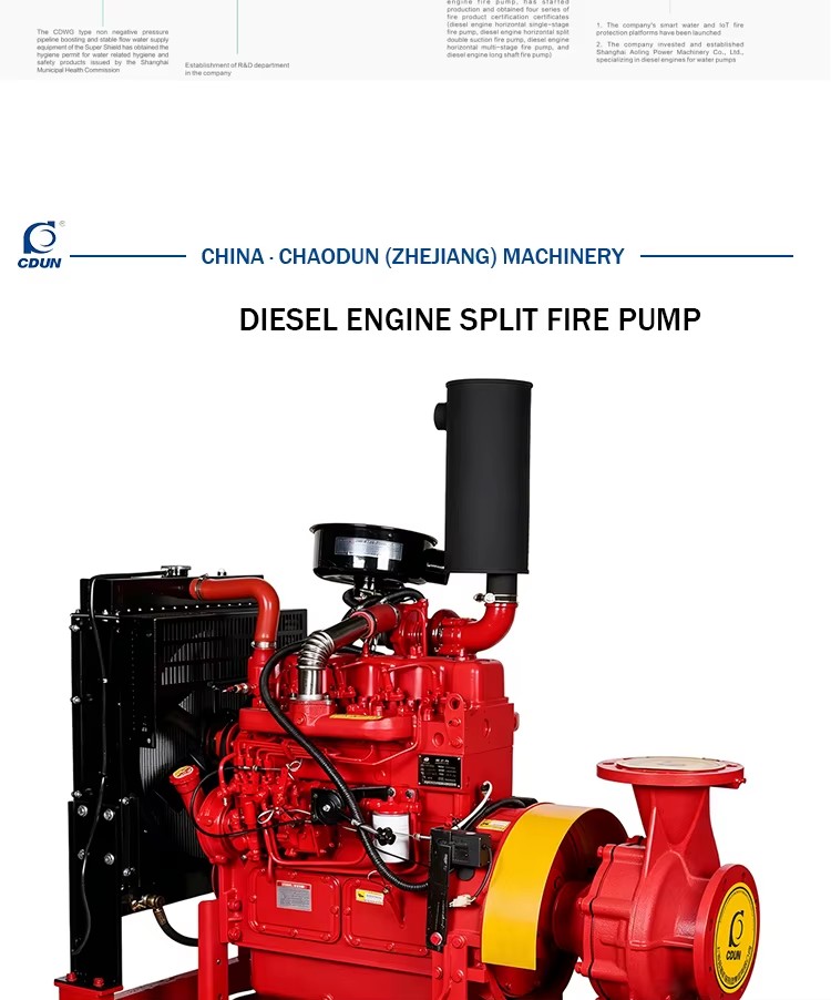 High-Pressure Building Fire Fighting Pumps Single Stage Horizontal End Suction DC Electric Motor OEM Customizable Iron Material