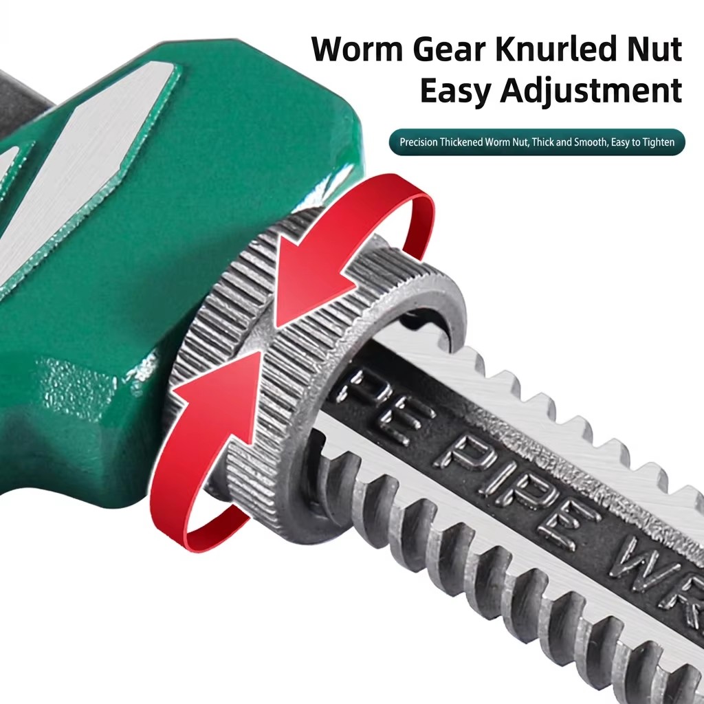 F Type Pipe Wrench 2 In Adjustable Jaw Chrome Vanadium Steel For Plumbing Repair