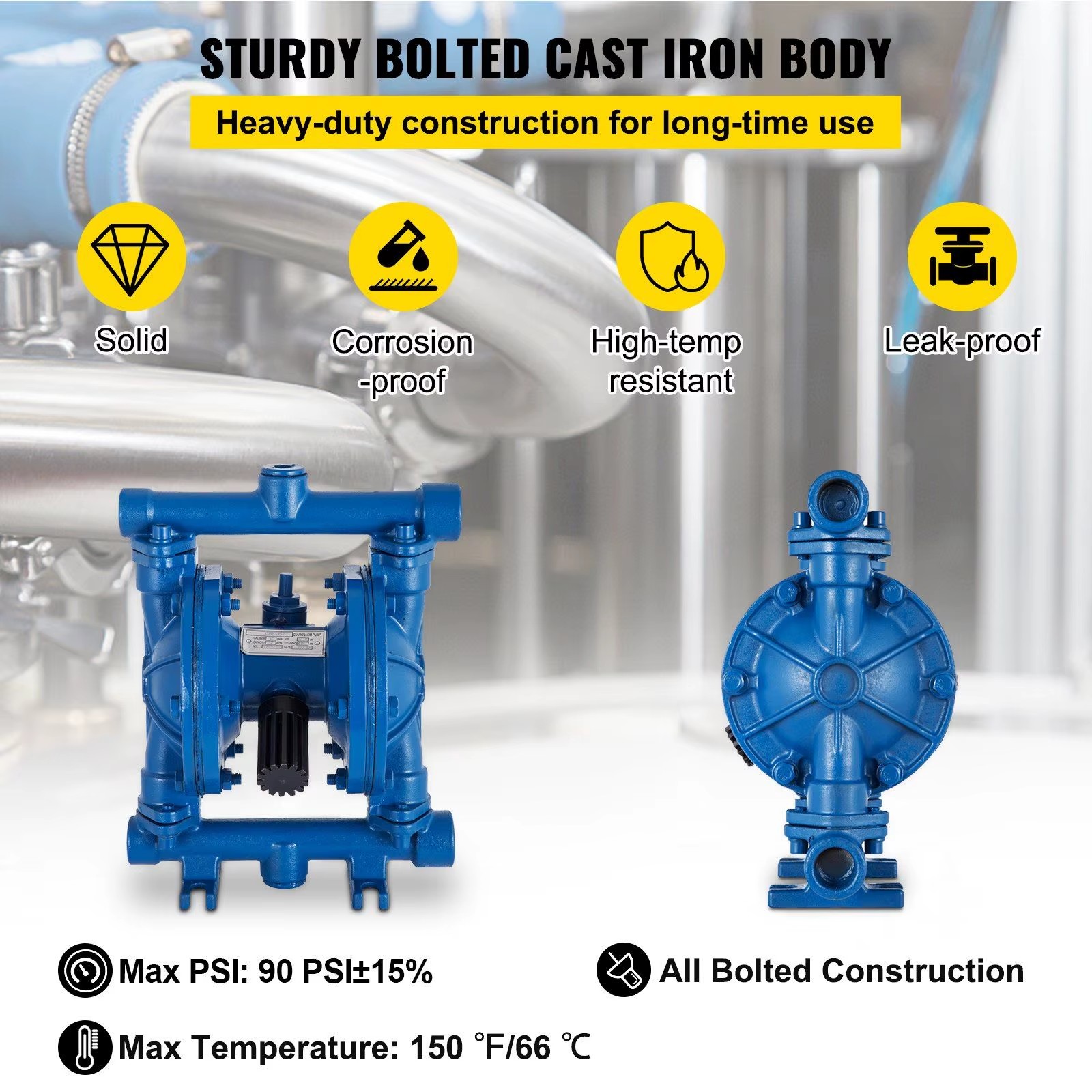 Air Operated Double Diaphragm Pump D0100HAMIYW 12 GPM Flow Rate Oilfield Pumping Unit