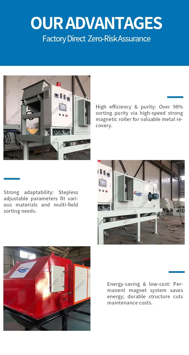 High Gradient Multi Layer Permanent Dry Magnetic Separator with Continuous Feeding for Mineral Ore and Iron Separation