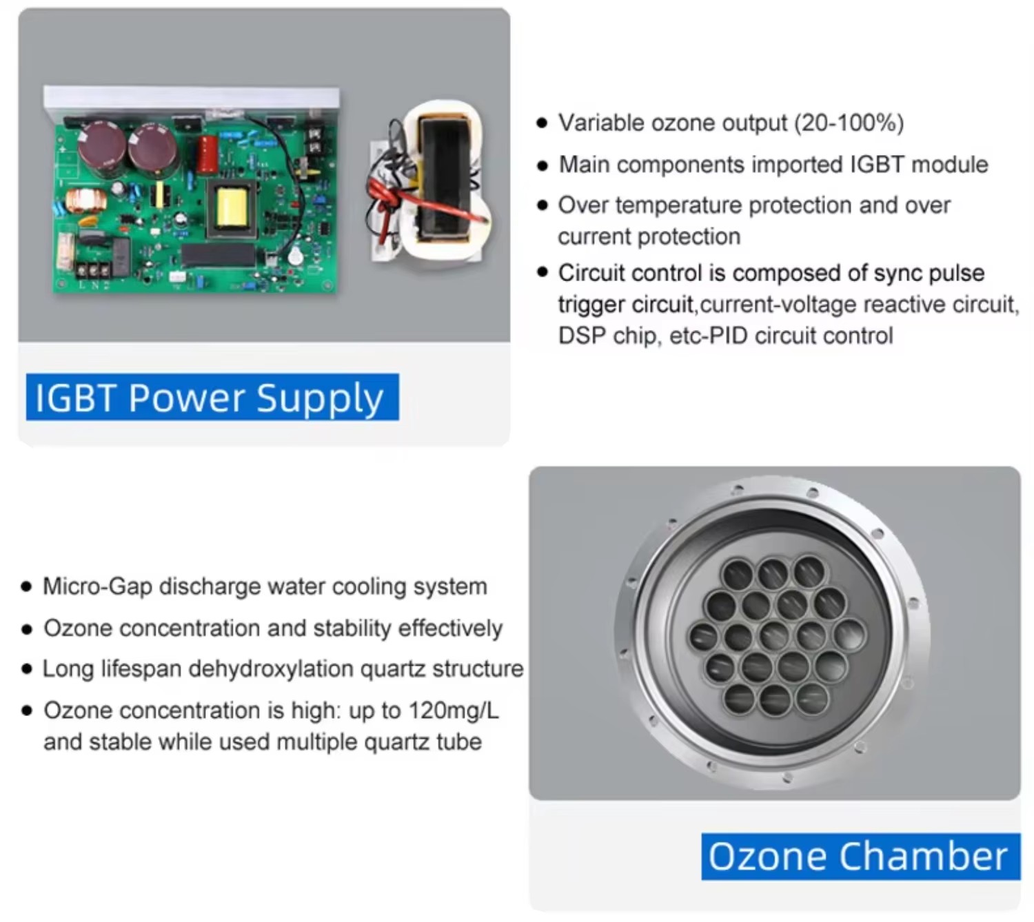 Oilfield Produced Water Ozone Generator 100g/h Ozone Oxidation System for Oil-Water Separation and Purification