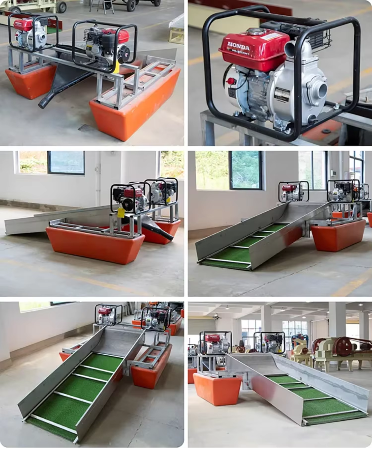 High Efficiency Alluvial Gold Mining Dredger with Sluice Box for River Sand Mining