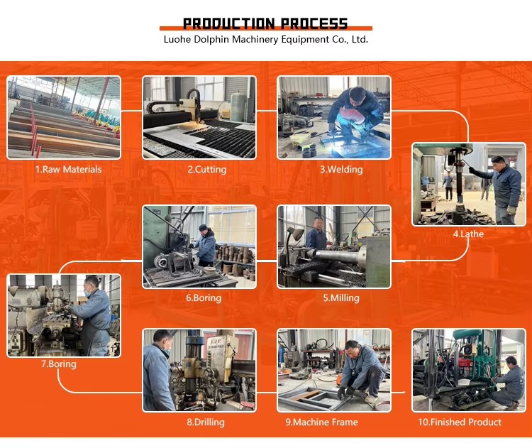 Dolphin Diesel Water Well Drilling Rig 100m 120m 150m 200m Portable Rotary Drilling Machine for Borehole
