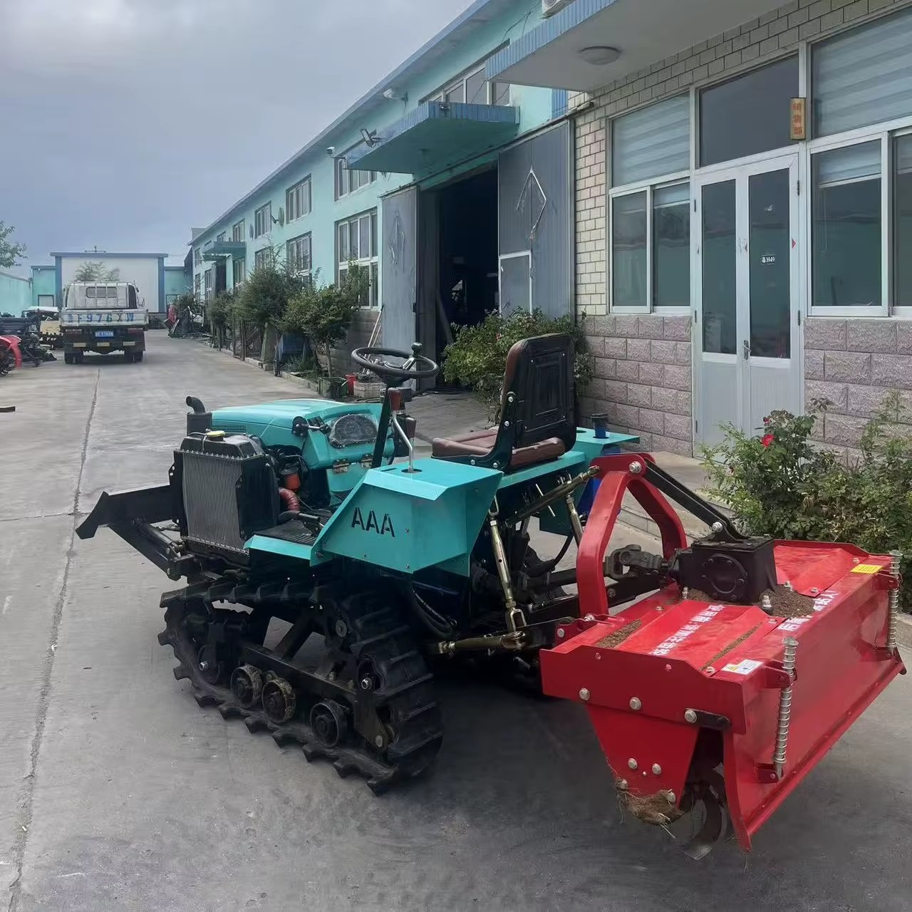 40HP Dual-Purpose Rotary Tiller Diesel Engine Crawler Tractor 2WD Harvester Planting Compact Agricola Mower Double Plow