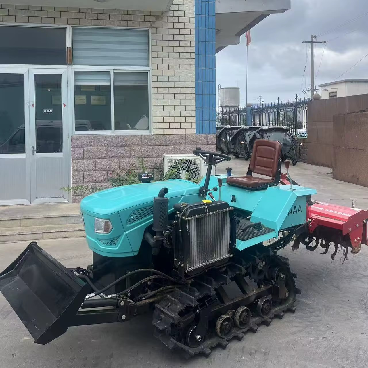 40HP Dual-Purpose Rotary Tiller Diesel Engine Crawler Tractor 2WD Harvester Planting Compact Agricola Mower Double Plow