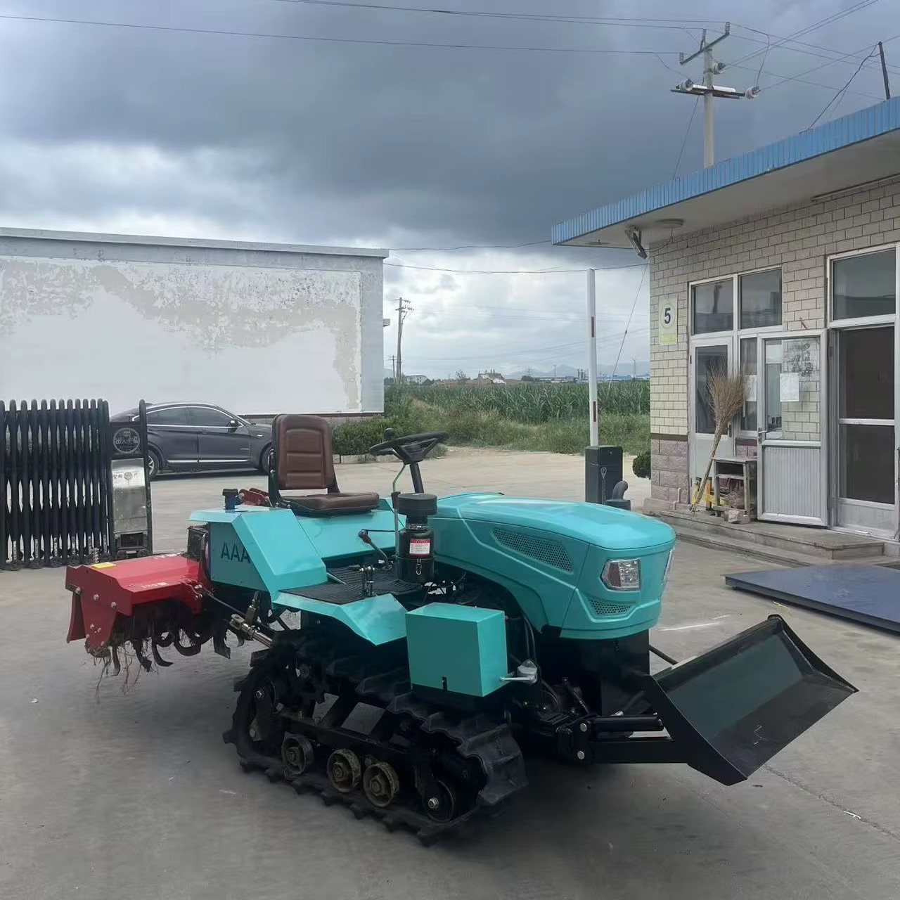 40HP Dual-Purpose Rotary Tiller Diesel Engine Crawler Tractor 2WD Harvester Planting Compact Agricola Mower Double Plow