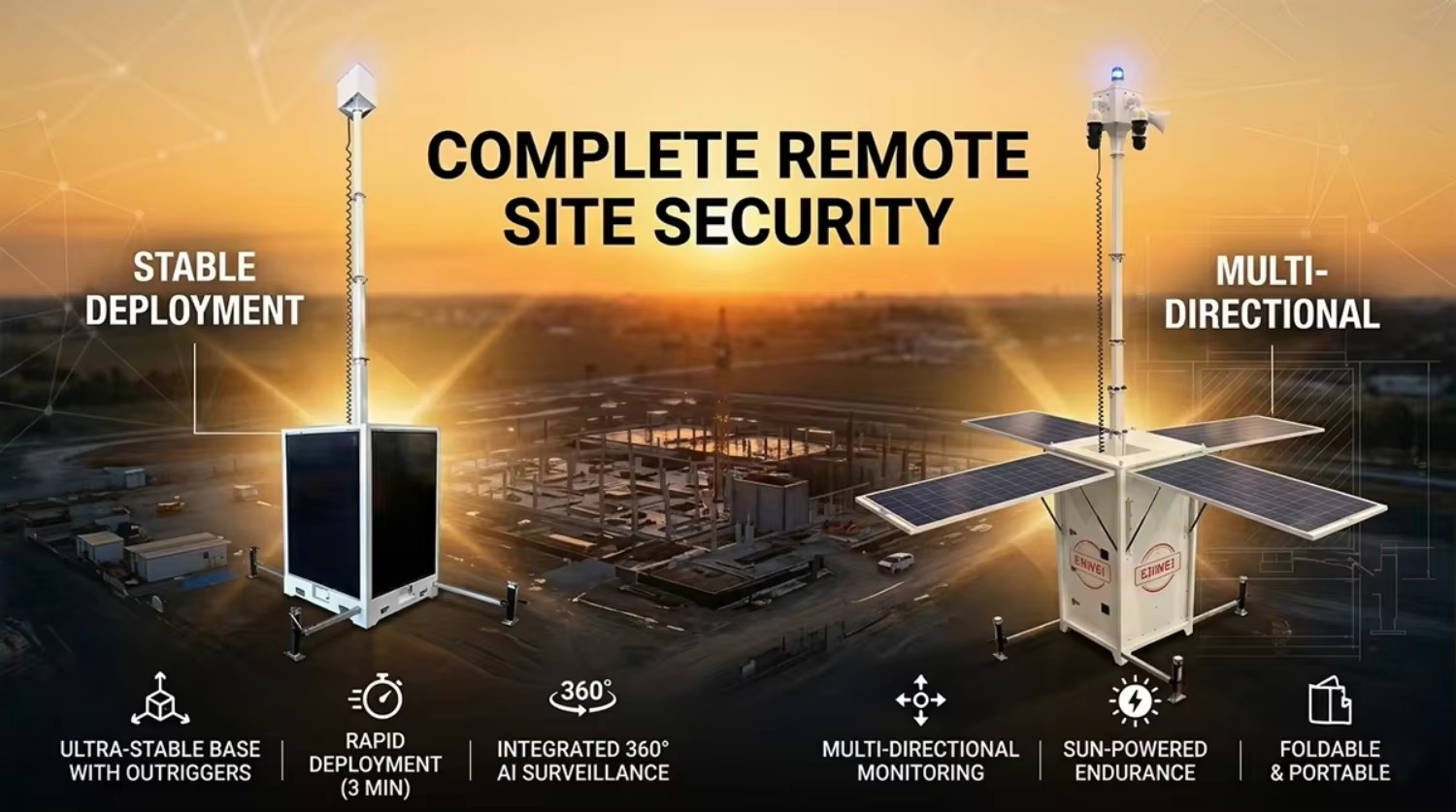 Solar Trailer for Engineering Security Waterproof Dustproof for Oil Fields Mines
